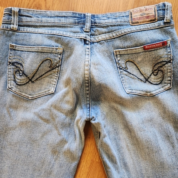"RICH COW JEANS" Junior's Size 11 Faded Denim Boot Cut  Blue Jeans - Picture 8 of 13